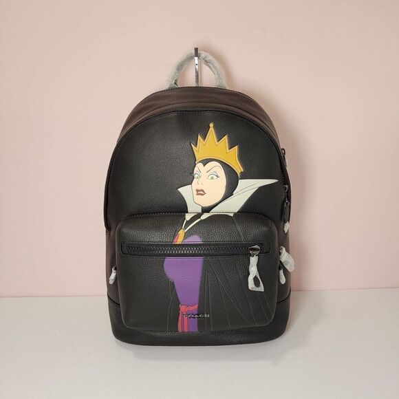 NWT CC042 Disney X Coach West Backpack With Evil Queen Motif Snow White Villains - Picture 1 of 8